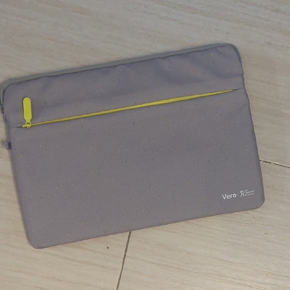 Gray Tablet Sleeve with Yellow Accent - Picture 1 of 6